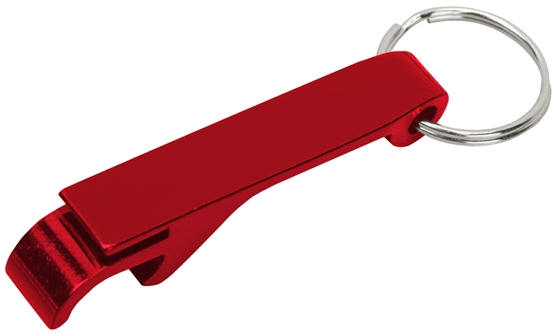 Custom Aluminum Bottle / Can Opener Keychains - Red